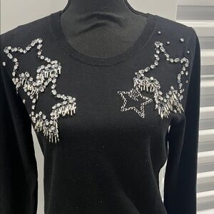 Black Star Embellished Women's Top by INC large